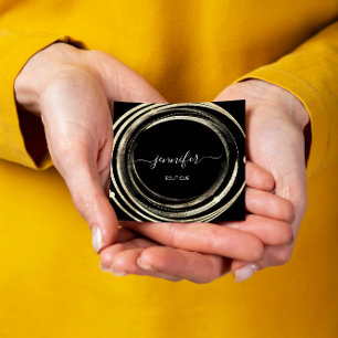 Carte De Visite Carré Belle Boutique Couch Or Noir Blanc QR Code Logo