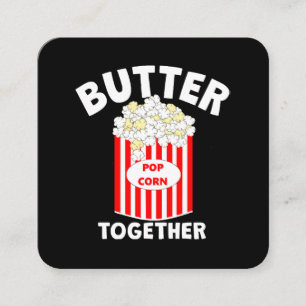 Carte De Visite Carré BEURRE Ensemble Film Popcorn