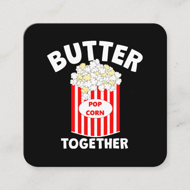 Carte De Visite Carré BEURRE Ensemble Film Popcorn (Devant)