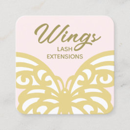 Carte De Visite Carré Beurre jaune gras Or rose beauté moderne