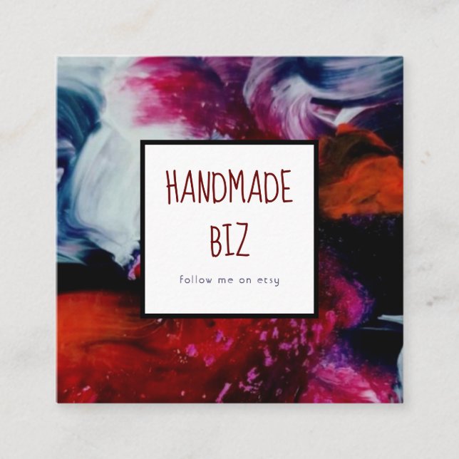 Carte de visite Carré Biz fait main (Devant)
