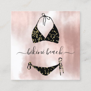 Carte De Visite Carré Black Bikini Lingerie Beach Costume Sous-vêtements