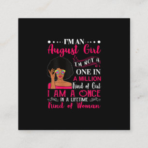 Carte De Visite Carré Black Women August Birthday