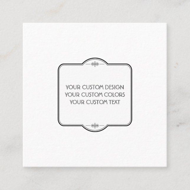 Carte De Visite Carré BLANC Votre Design Ici - (Devant)