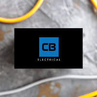 Carré bleu Monogramme Construction, Électrique