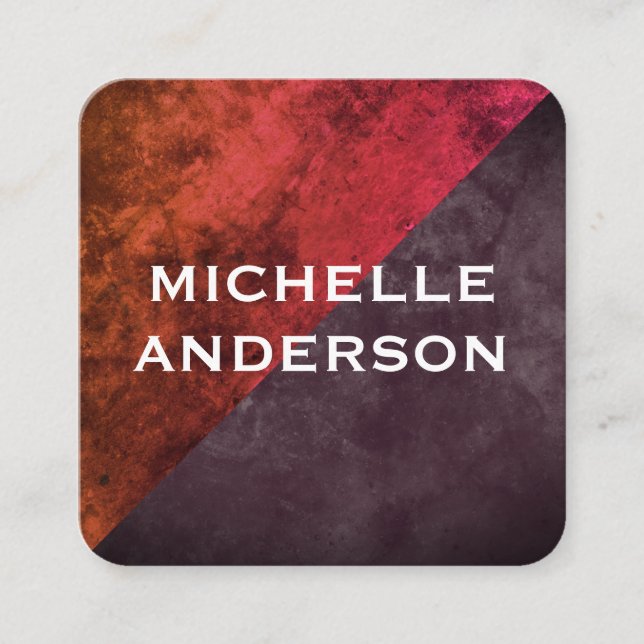 Carte De Visite Carré Blocs de couleurs rustiques modernes (Devant)