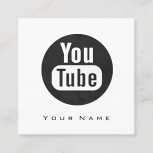 Carte De Visite Carré Blogger de maquillage de beauté You-tuber ModeNoir