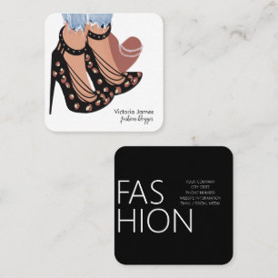 Carte De Visite Carré Blogueuse de mode Chic Beauty Fashionista Planner 