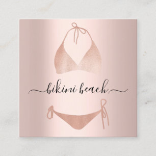 Carte De Visite Carré Blue Bikini Lingerie Beach Costume Sous-vêtements 