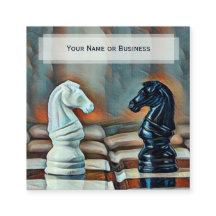 Blue, Orange Classic Chess Knights Coach Club
