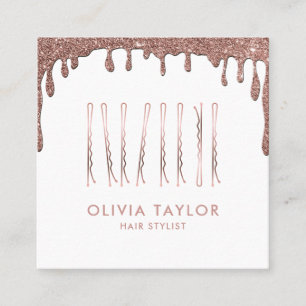Carte De Visite Carré Bobby Pins Coiffeuse Styliste Driving Gold Coiffeu