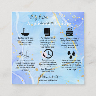 Carte De Visite Carré Body Butter Application Guide Moderne Élégant