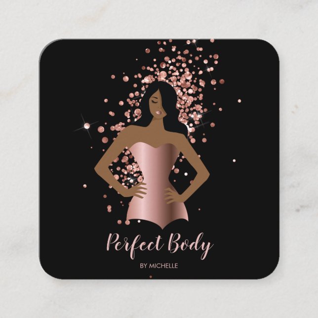Carte De Visite Carré Body Sculpting Fitness Linergie Entraîneur de tail (Devant)