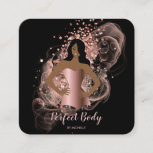 Carte De Visite Carré Body Sculpting Fitness Linergie Entraîneur de tail