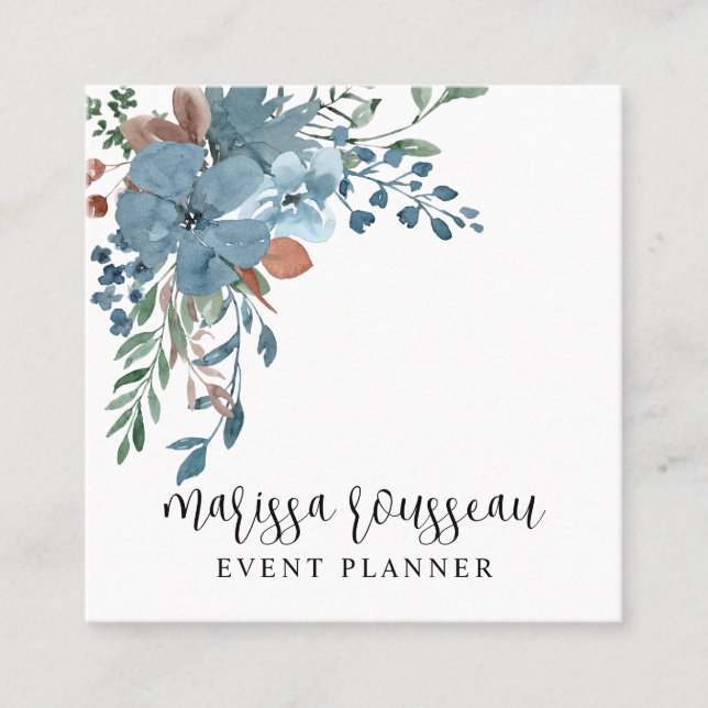 Carte de visite Carré Boho Floral Event Planner (Devant)