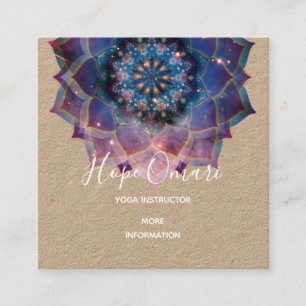 Carte De Visite Carré Boho Nebula Bloom Conception de Mandala