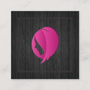 Carte De Visite Carré Bois Coiffeuse professionnelle