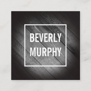 Carte De Visite Carré Bois désossé avec élégance et Vignette