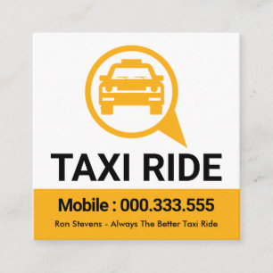 Carte De Visite Carré Boîte vocale de la course de taxi jaune