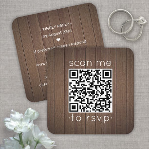 Carte De Visite Carré Boîtier de Mariage en bois de Faux Brown 100 Pack 