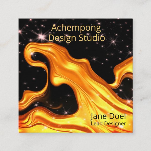 Carte De Visite Carré Bold Red Gold Wave Abstrac – Creative Entrepreneur (Devant)