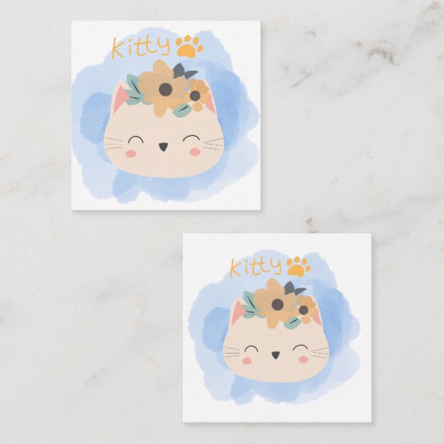 Carte De Visite Carré Bonjour Kitty (Devant / Derrière)