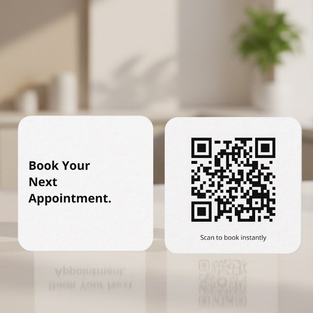 Carte De Visite Carré Book Your Next Appointment QR Code  (Créateur téléchargé)