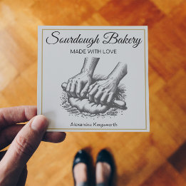 Carte De Visite Carré Boulangerie artisanale au levain naturel rétro vin