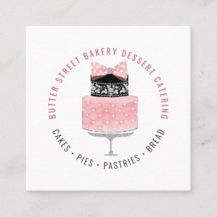 Carte De Visite Carré boulangerie boulangerie pâtisserie chef aquarelle 