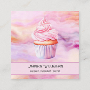 Carte De Visite Carré Boulangerie Cupcake Traiteur Chef Boulanger Code