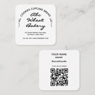 Carte De Visite Carré Boulangerie de campagne rustique
