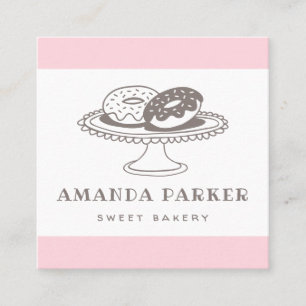 Carte De Visite Carré Boulangerie de charcuterie de beignet à beignets