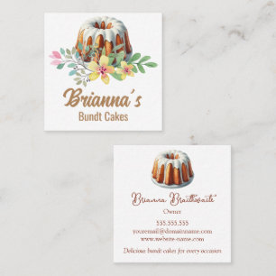 Carte De Visite Carré Boulangerie de gâteaux Bundt