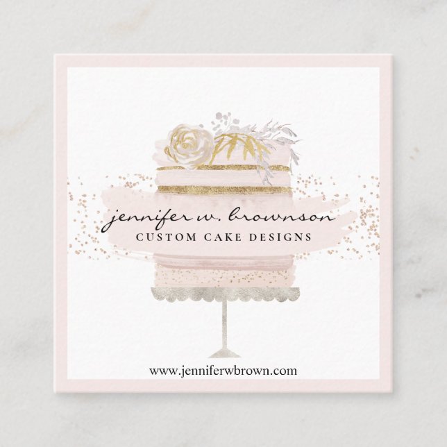 Carte De Visite Carré Boulangerie mariage pâtisserie (Devant)