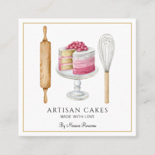 Carte De Visite Carré Boulangerie Pâtisserie Chef Cuisinier Cuisine Uste