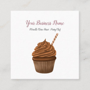 Carte De Visite Carré boulangerie pâtisserie Chef Cupcake Maker Carré Af