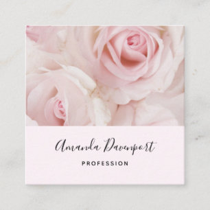 Carte De Visite Carré Bouquet Élégant Roses Roses Roses Roses vintages