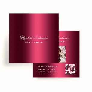 Carte De Visite Carré Bourgogne photo qr code prime