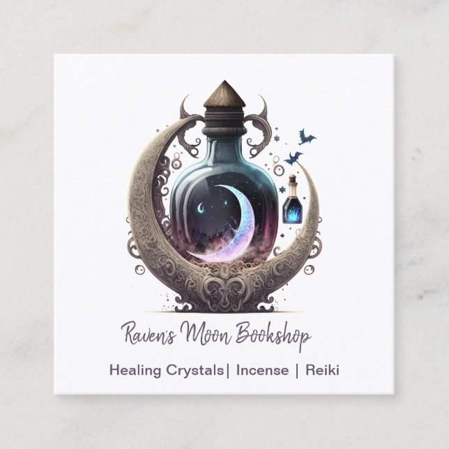 Carte De Visite Carré Bouteille de potion magique (Devant)