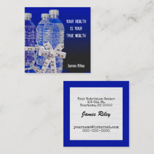 Carte De Visite Carré Bouteilles d'eau et boue de mesure de bande