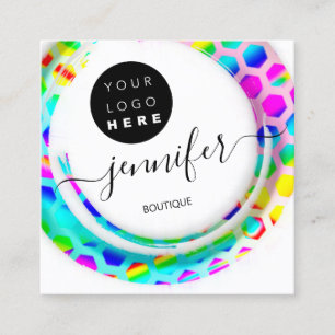 Carte De Visite Carré Boutique de mode Logo Mermaid rose 