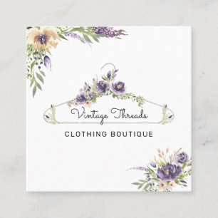 Carte De Visite Carré Boutique de vêtements Logo de cintre à vêtements