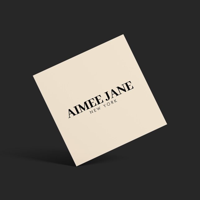 Carte De Visite Carré Boutique minimaliste audacieuse de luxe noir ivoir (Créateur téléchargé)