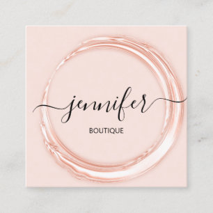 Carte De Visite Carré Boutique professionnelle Beauty Maquillage rose