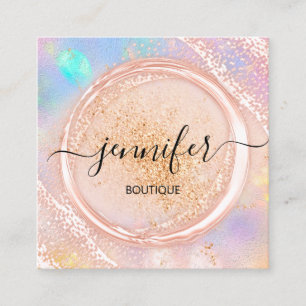 Carte De Visite Carré Boutique Professionnelle Boutique Beauté Logo Rose