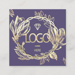 Carte De Visite Carré Boutique Professionnelle Boutique Floral QR Logo B