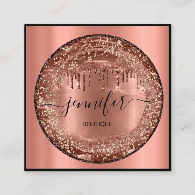 Carte De Visite Carré Boutique Professionnelle Boutique Parties scintill (Devant)