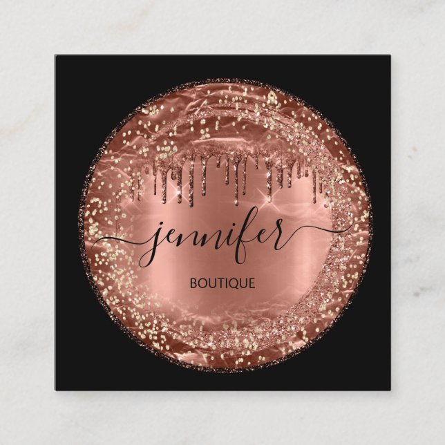 Carte De Visite Carré Boutique professionnelle Boutique Parties scintill (Devant)