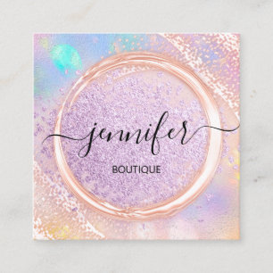 Carte De Visite Carré Boutique professionnelle Logo violet
