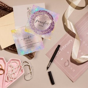 Carte De Visite Carré Boutique professionnelle Parties scintillant Berry